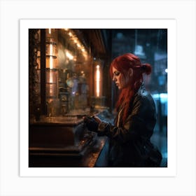 Woman With Red Hair Art Print