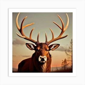 Deer Head 61 Art Print