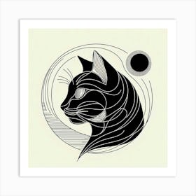 Cat In A Circle Art Print