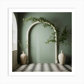 Room With A Green Archway Art Print