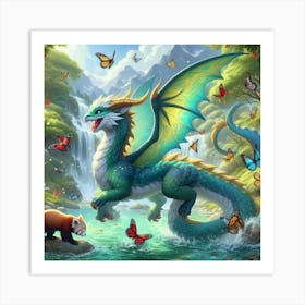 Dragon And Panda 2 Art Print