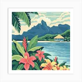 A Tahiti In French Polynesia Vector Design Illus 1720357339 1 Art Print