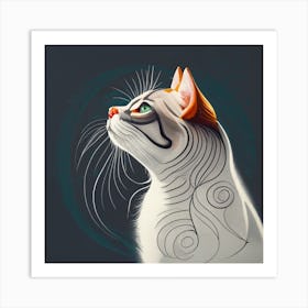 Cat In The Sky Art Print