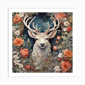 A white stag 4 Art Print