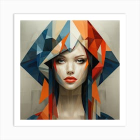 Abstract Geometric Hungarian Woman 01 Art Print