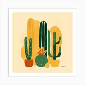 Rizwanakhan Simple Abstract Cactus Non Uniform Shapes Petrol 57 Art Print