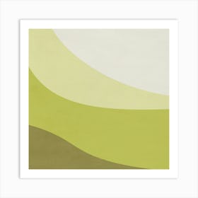 Green Abstract Waves Art Print