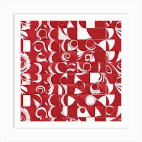 Red And White Art Print