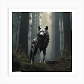 Wolf In The Forest 84 Art Print