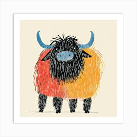 Charming Illustration Yak 4 Art Print