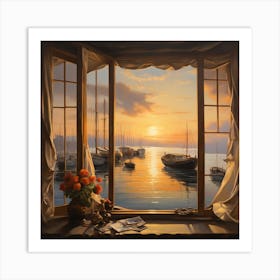 Leonardo Diffusion Xl The Window Frame Serves As A Portal To A 0 Art Print