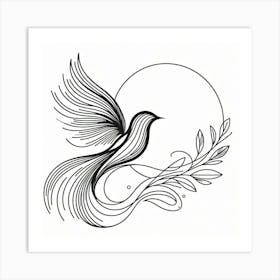 Dove Drawing Art Print