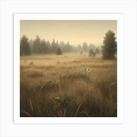 The Brass Grass (brown, field, lonely, nature) Art Print