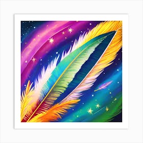 Feather Painting, Feather Art, Feather Painting, Feather Painting Art Print