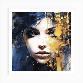 Woman With Blue Eyes Art Print