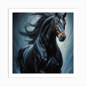 Black Horse Art Print