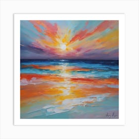 Sunset On The Beach 3 Art Print