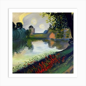 Thameside Reflections Art Print