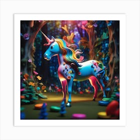 Unicorn In The Forest Art Print