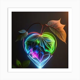 Heart With Leaves Art Print