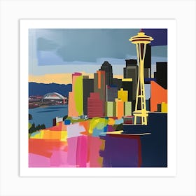 Abstract Travel Collection Seattle Washington 3 Art Print