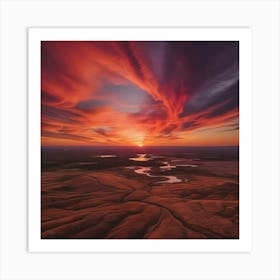 Sunset Over The Prairie Art Print