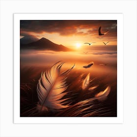 Feathers In The Wind Art Print