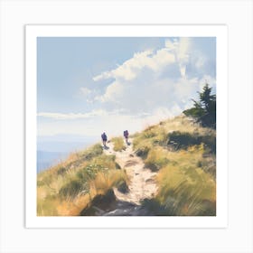 Hikers On A Trail Art Print