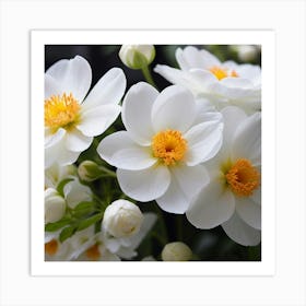 White Flowers Art Print