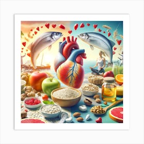 Healthy Food And Heart Art Print