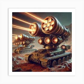 Plasma Mortars On Tracked Vehicles Art Print