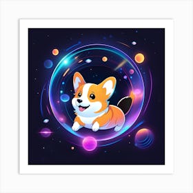 Corgi In Space 5 Art Print