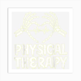 Physical Therapy Skeleton Hand Heartbeat Halloween Art Print