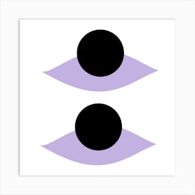 Purple Eyes With Black Dots 1 Art Print