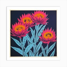 Everlasting Flower 4 Pop Art Illustration Square Art Print