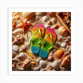 Colorful Flip Flops 1 Art Print