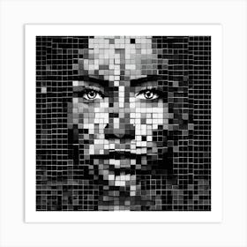 Mosaic Portrait Of A Woman Art Print