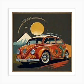 Volkswagen Beetle - Moon Glow Energy auras Art Print