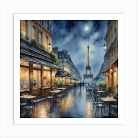 A Parisian Sketch Parisian Café Culture Art Print