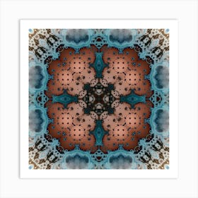 Mandala Kaleidoscope Blue Art Print