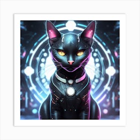 Futuristic Cat Art Print