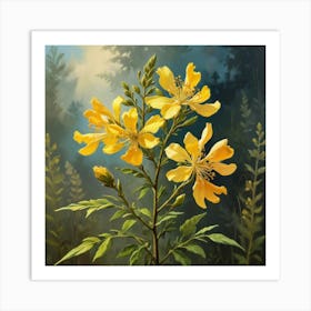 Wild Senna Wildflower Vintage Botanical Art Print 2 Art Print