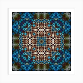 Abstract Mandala Blue Art Print