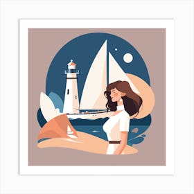 Woman At Sea Art Print