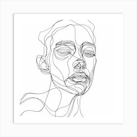 Line Drawing Of A Woman'S Face 2 Art Print