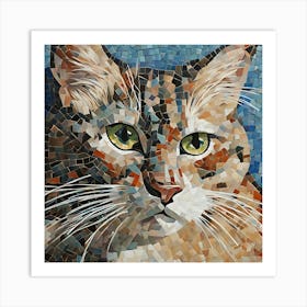 Mosaic Cat- Animal art Art Print