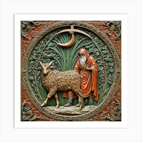 Shepherd And The Sheep Art Print