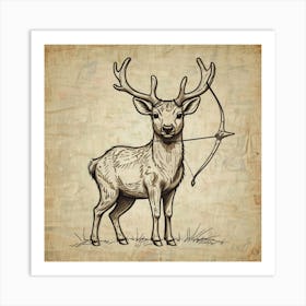 Deer With Bow And Arrow 4 Art Print