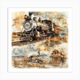 Vintage Steam Train 2 Art Print