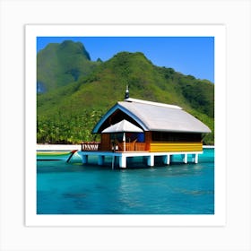 Bungalow On A Tropical Island Art Print